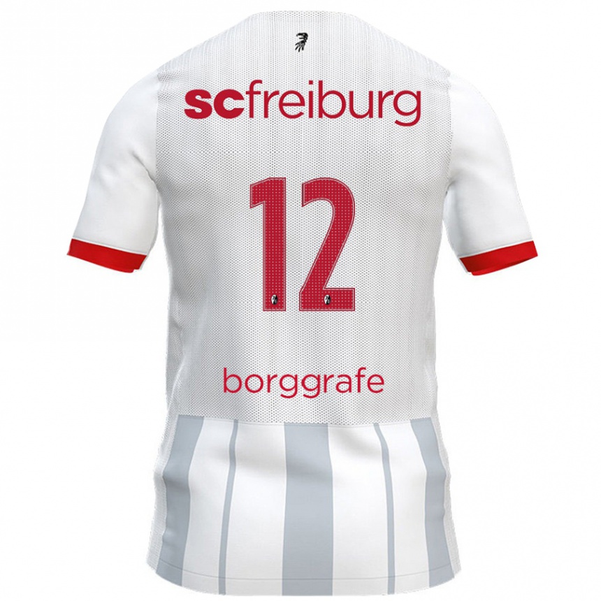 גברים כדורגל Rafaela Borggräfe #12 לבן אפור הרחק ג'רזי 2024/25