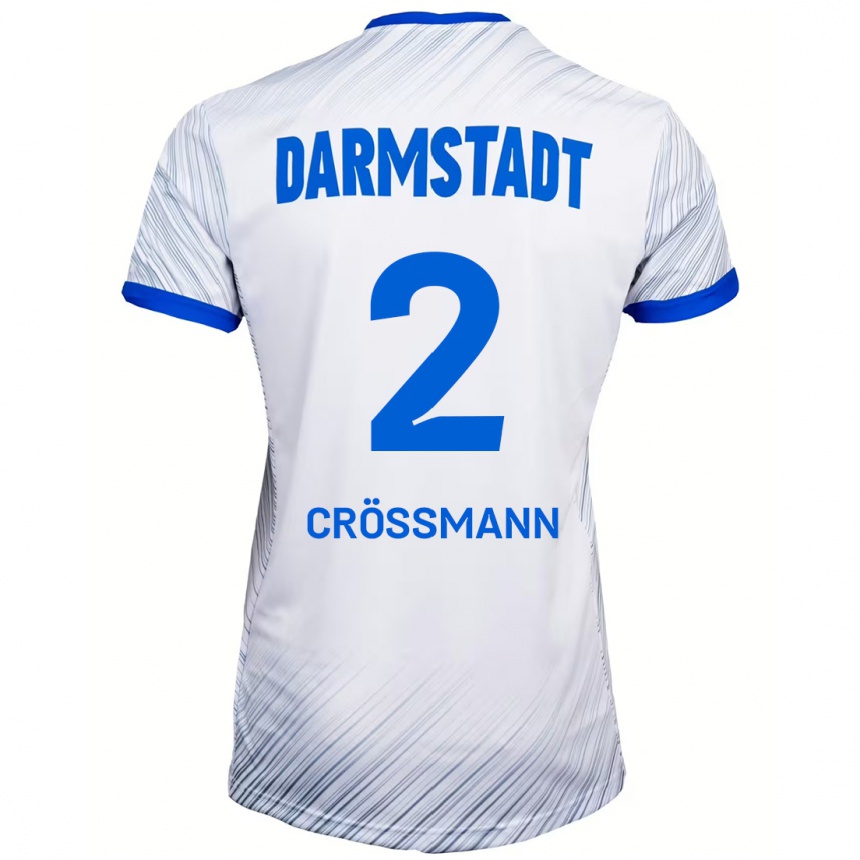 גברים כדורגל Elias Crößmann #2 לבן כחול הרחק ג'רזי 2024/25