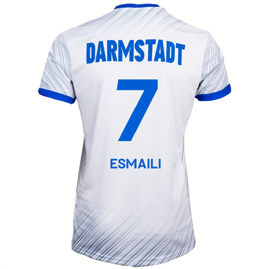 גברים כדורגל Ali Esmaili #7 לבן כחול הרחק ג'רזי 2024/25