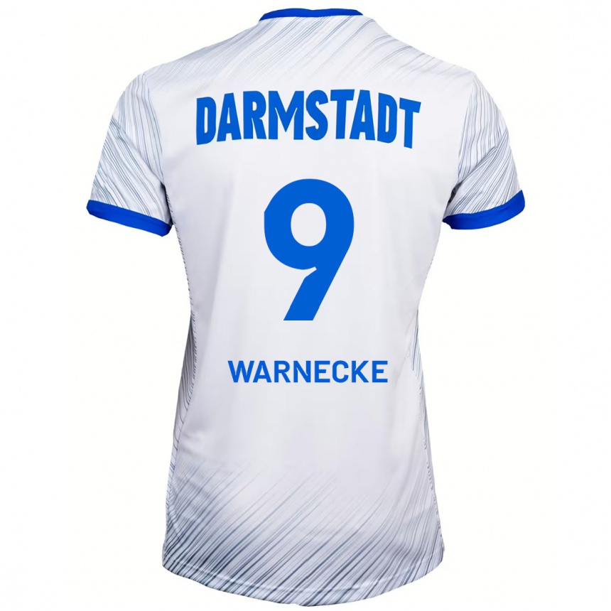 גברים כדורגל Ben Warnecke #9 לבן כחול הרחק ג'רזי 2024/25