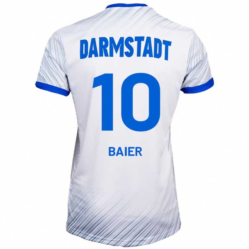 גברים כדורגל Nico Baier #10 לבן כחול הרחק ג'רזי 2024/25