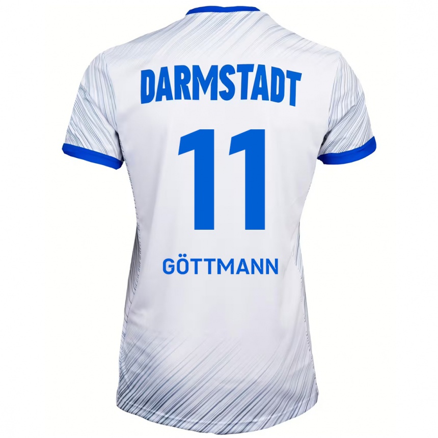 גברים כדורגל Levin Göttmann #11 לבן כחול הרחק ג'רזי 2024/25