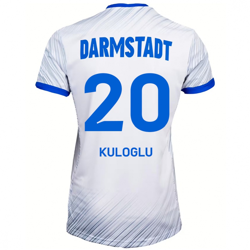גברים כדורגל Can Kuloglu #20 לבן כחול הרחק ג'רזי 2024/25