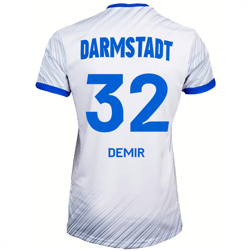גברים כדורגל Lean Demir #32 לבן כחול הרחק ג'רזי 2024/25