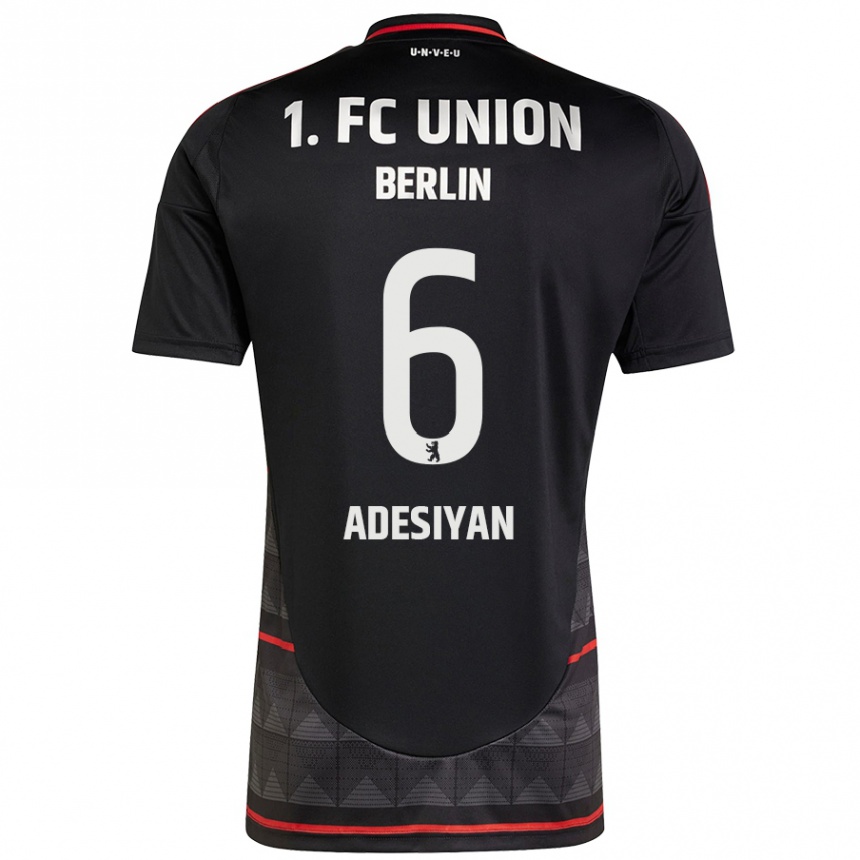 גברים כדורגל Olufemi Adesiyan #6 שָׁחוֹר הרחק ג'רזי 2024/25
