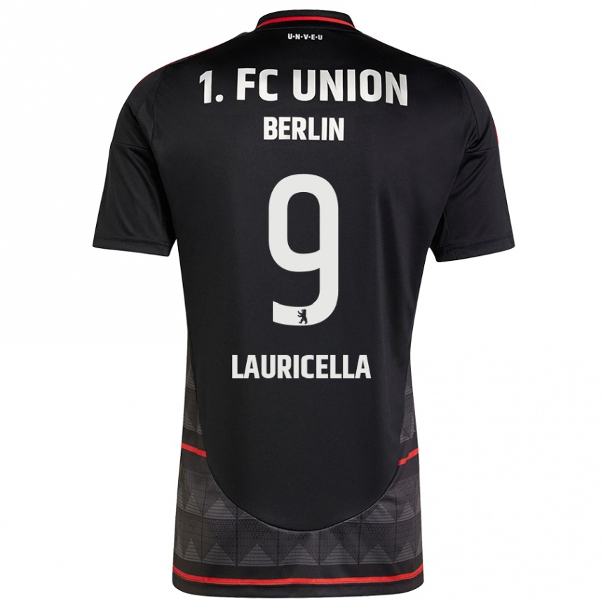 גברים כדורגל Guiseppe Lauricella #9 שָׁחוֹר הרחק ג'רזי 2024/25