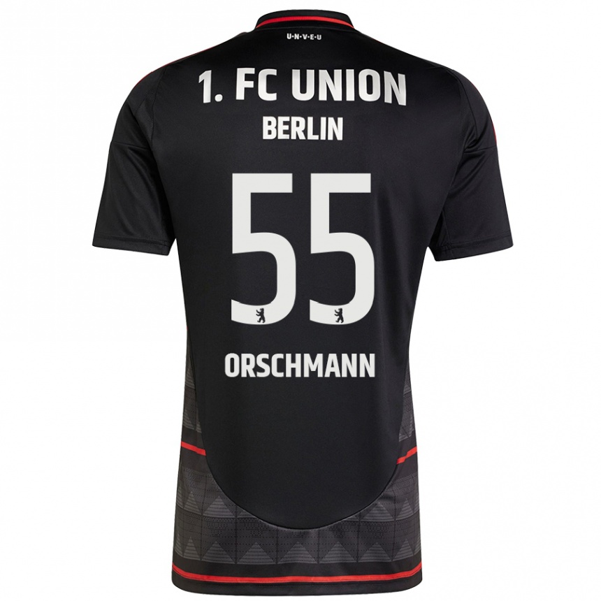 גברים כדורגל Katja Orschmann #55 שָׁחוֹר הרחק ג'רזי 2024/25