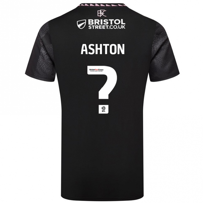 גברים כדורגל Joe Ashton #0 שָׁחוֹר הרחק ג'רזי 2024/25