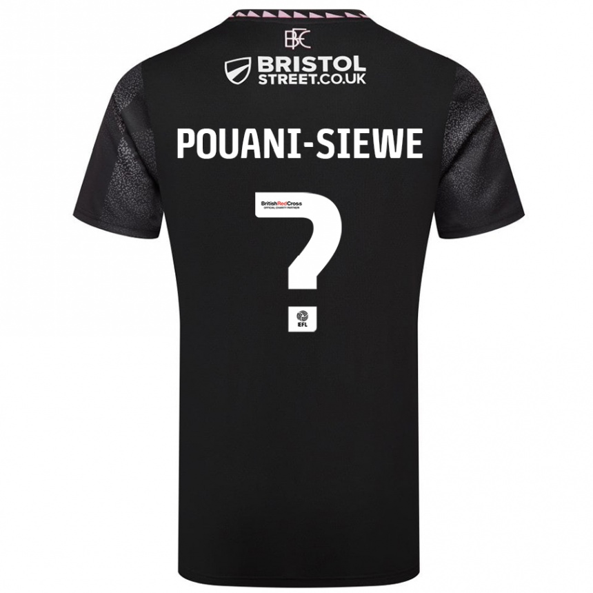 גברים כדורגל Brandon Pouani-Siewe #0 שָׁחוֹר הרחק ג'רזי 2024/25