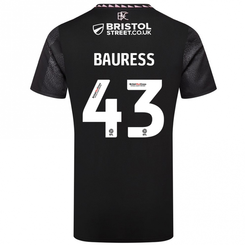 גברים כדורגל Joe Bauress #43 שָׁחוֹר הרחק ג'רזי 2024/25