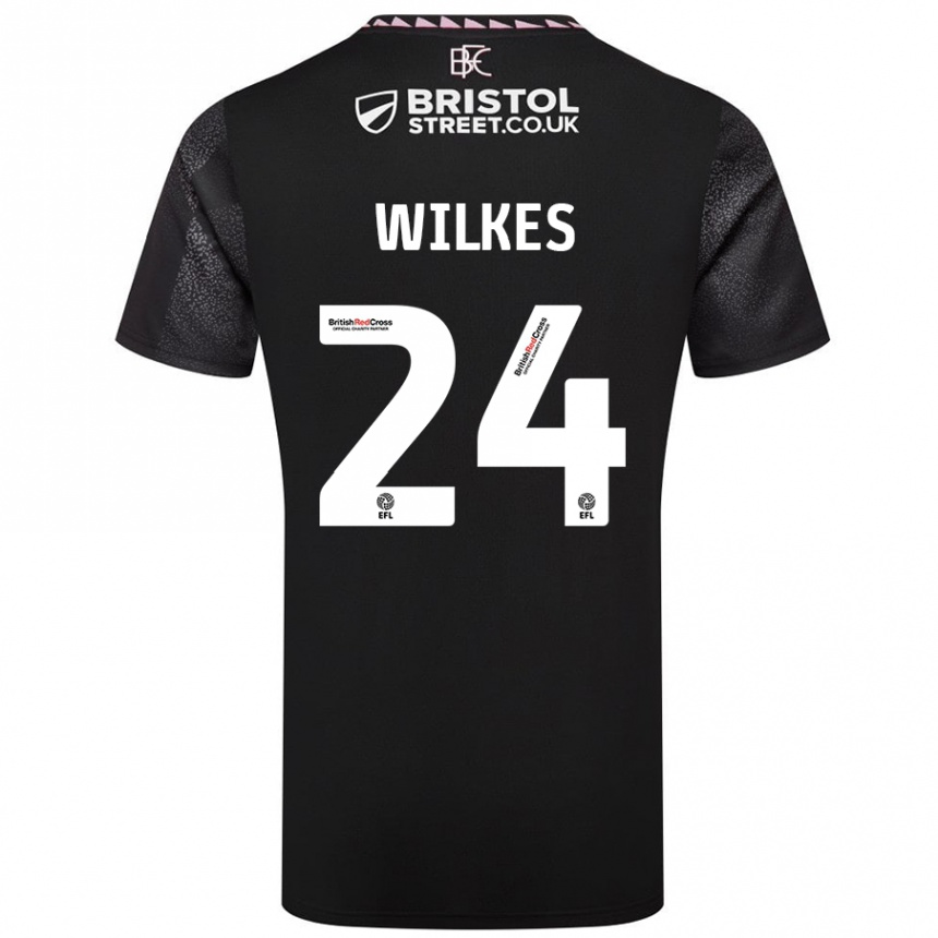 גברים כדורגל Tilly Wilkes #24 שָׁחוֹר הרחק ג'רזי 2024/25