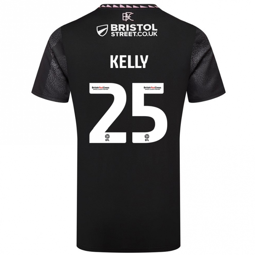 גברים כדורגל Aimee Kelly #25 שָׁחוֹר הרחק ג'רזי 2024/25