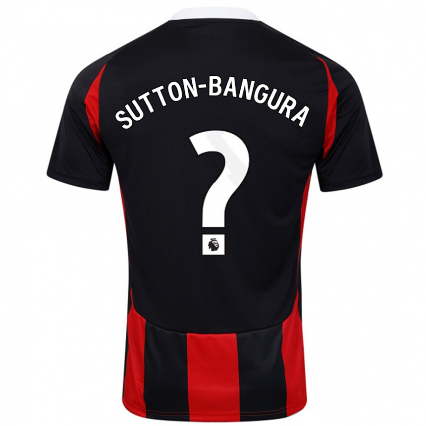 גברים כדורגל William Sutton-Bangura #0 שחור אדום הרחק ג'רזי 2024/25