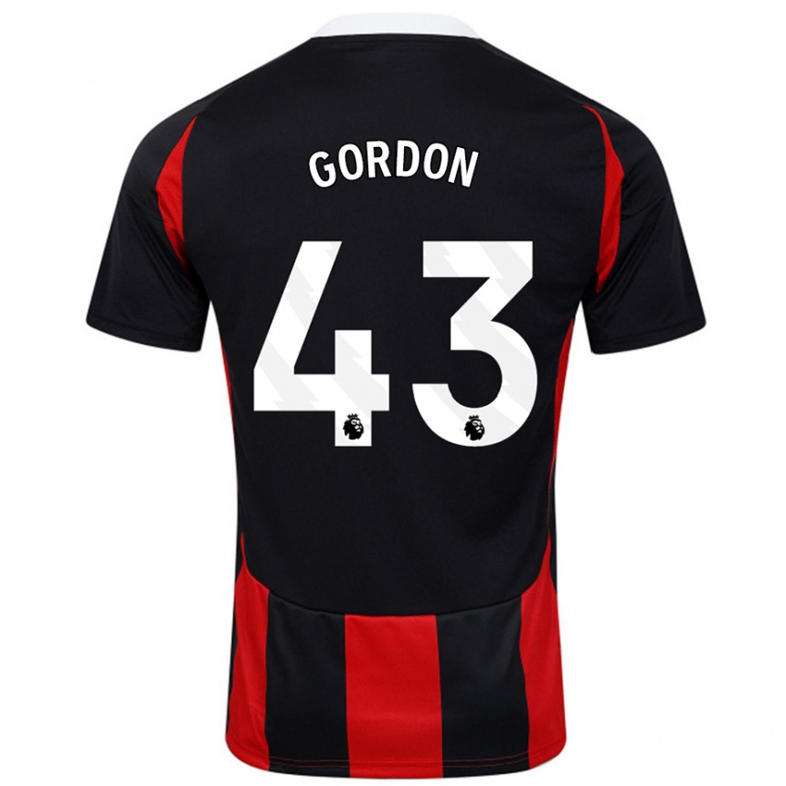 גברים כדורגל Lemar Gordon #43 שחור אדום הרחק ג'רזי 2024/25