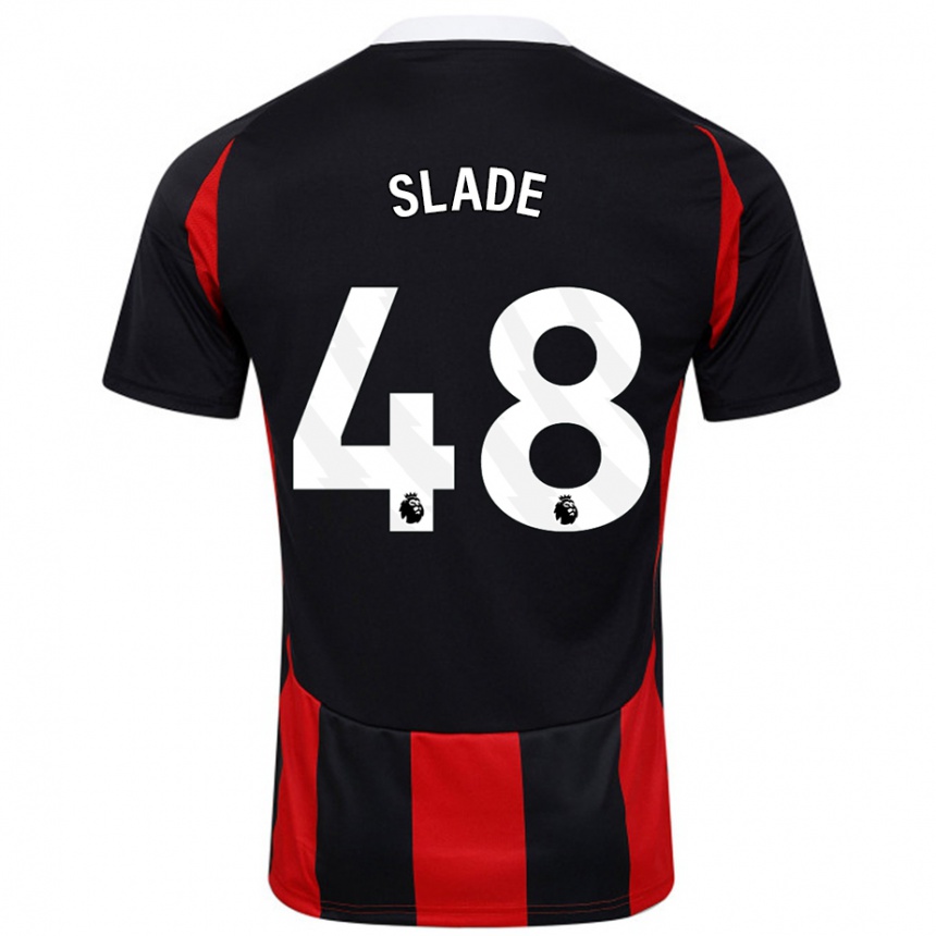 גברים כדורגל Bradley Slade #48 שחור אדום הרחק ג'רזי 2024/25