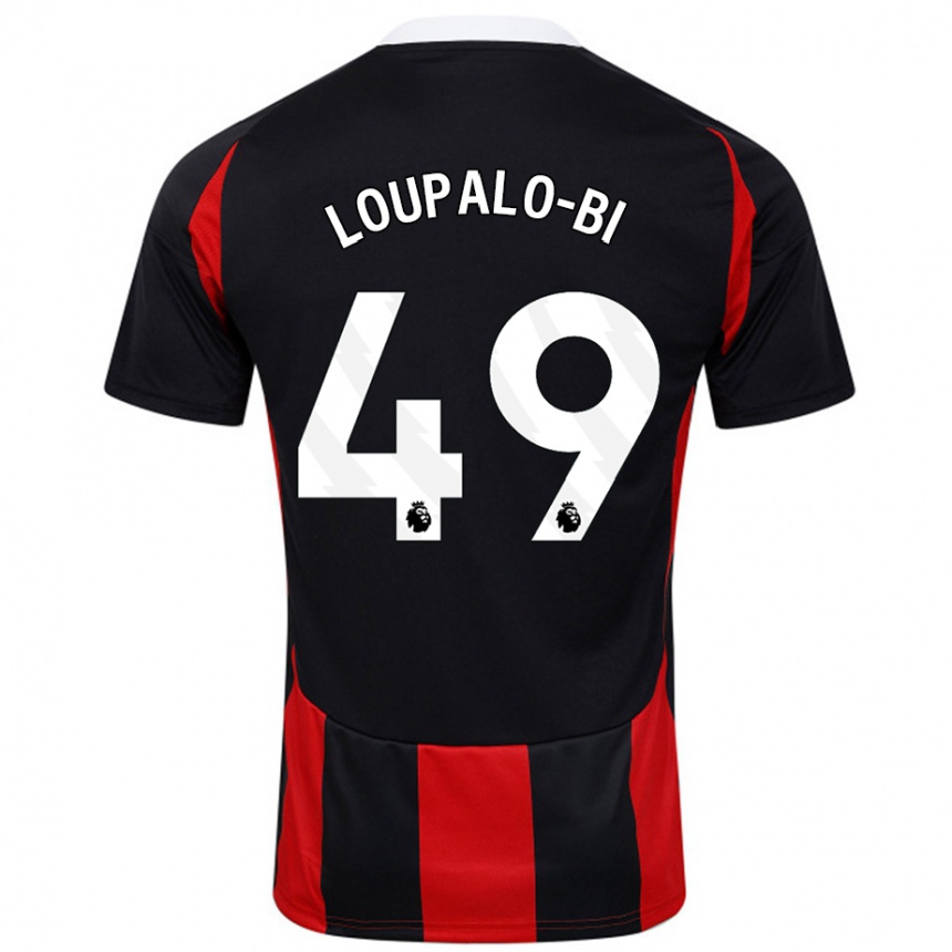 גברים כדורגל Aaron Loupalo-Bi #49 שחור אדום הרחק ג'רזי 2024/25