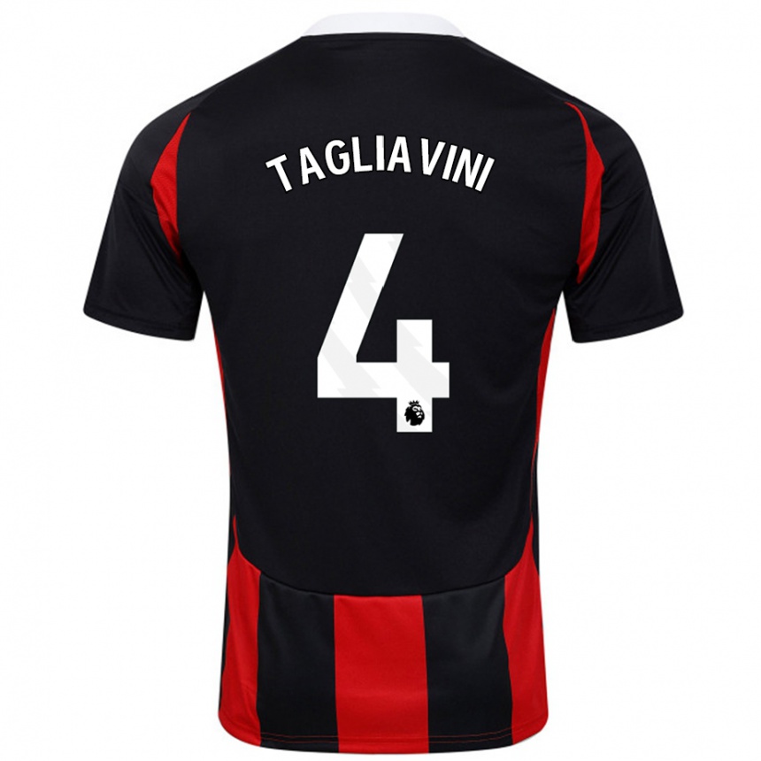 גברים כדורגל Ella Tagliavini #4 שחור אדום הרחק ג'רזי 2024/25
