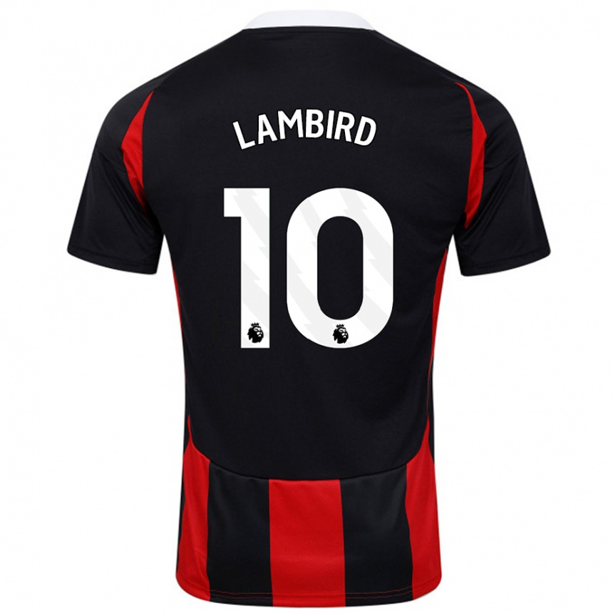 גברים כדורגל Lilly Lambird #10 שחור אדום הרחק ג'רזי 2024/25