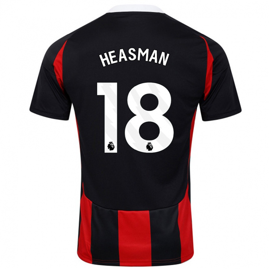 גברים כדורגל Georgia Heasman #18 שחור אדום הרחק ג'רזי 2024/25