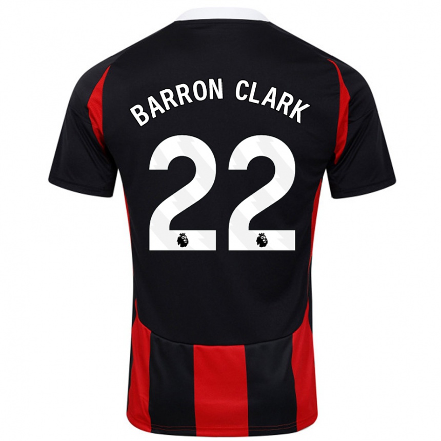 גברים כדורגל Betty Barron-Clark #22 שחור אדום הרחק ג'רזי 2024/25