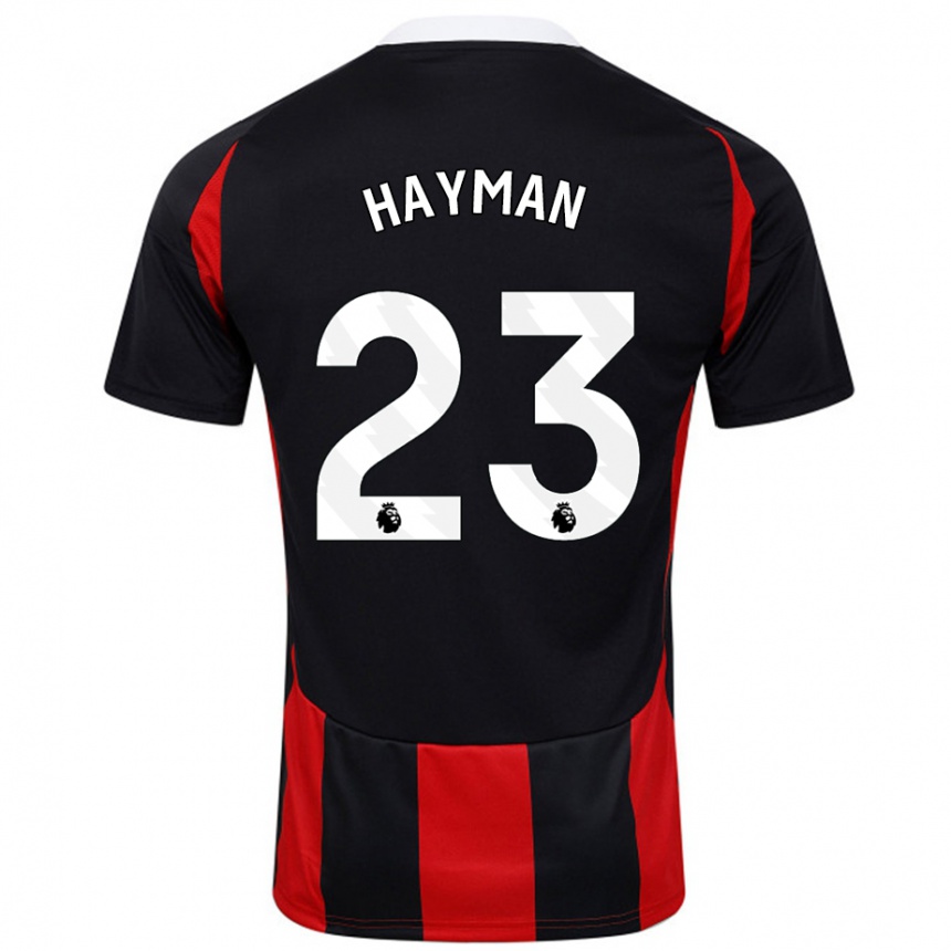 גברים כדורגל Alex Hayman #23 שחור אדום הרחק ג'רזי 2024/25