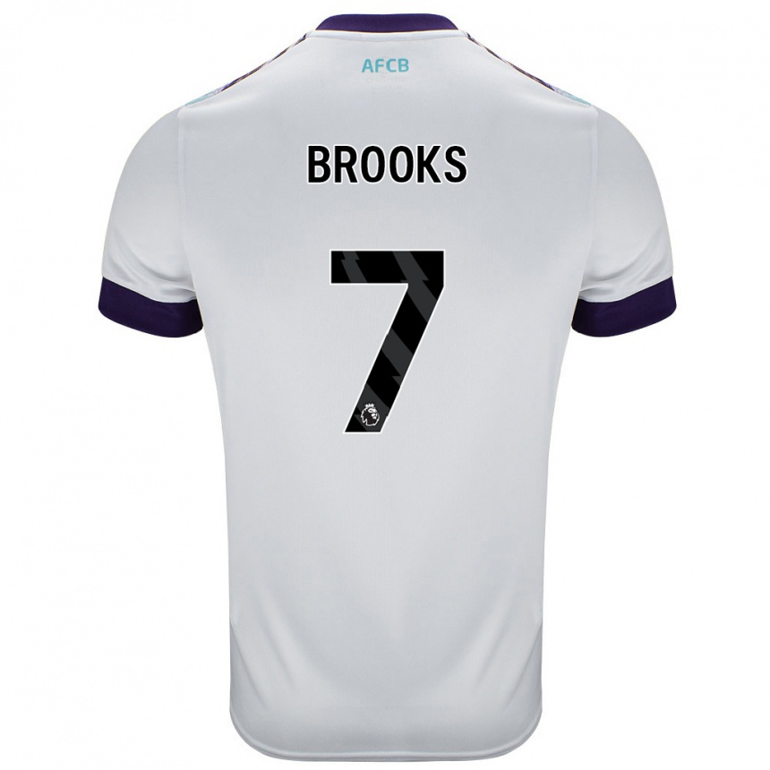 גברים כדורגל David Brooks #7 לבן ירוק סגול הרחק ג'רזי 2024/25