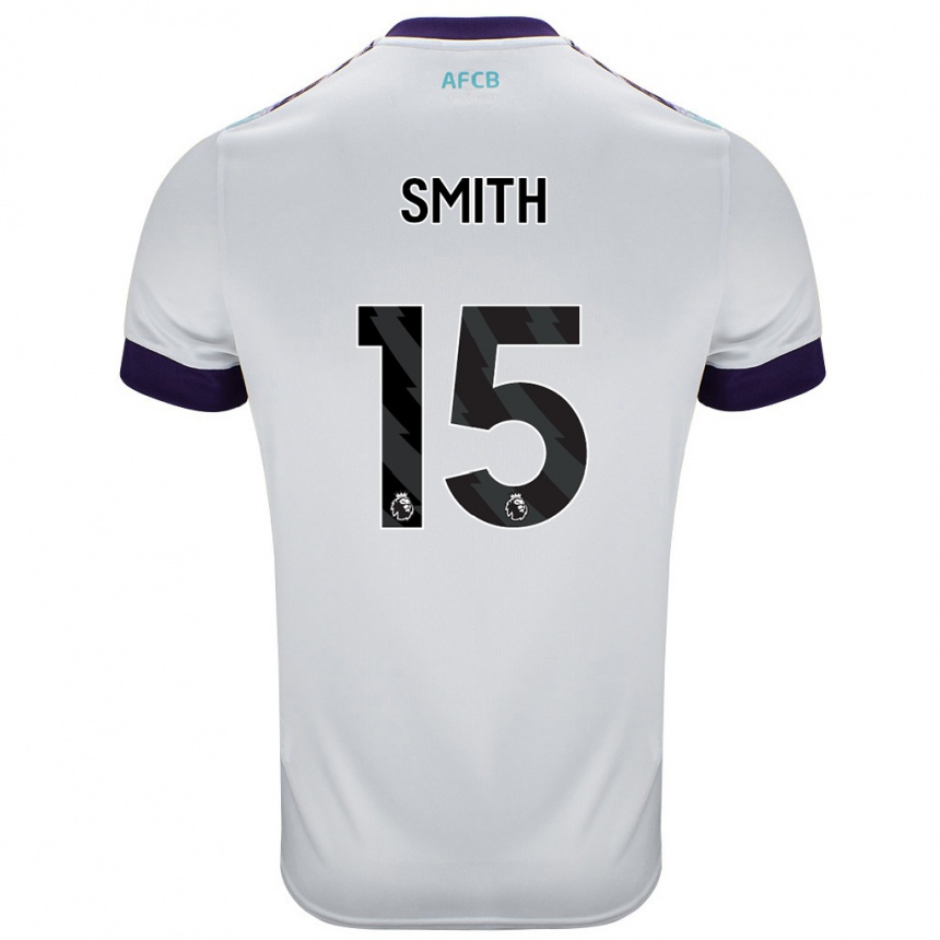 גברים כדורגל Adam Smith #15 לבן ירוק סגול הרחק ג'רזי 2024/25