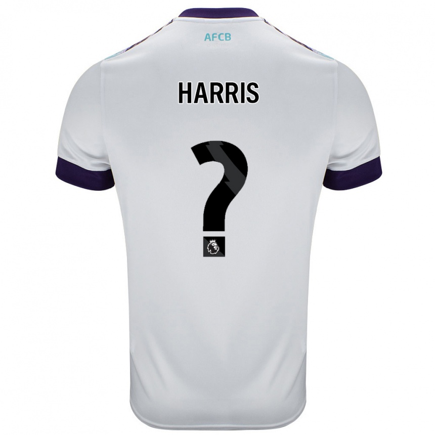 גברים כדורגל Archie Harris #0 לבן ירוק סגול הרחק ג'רזי 2024/25