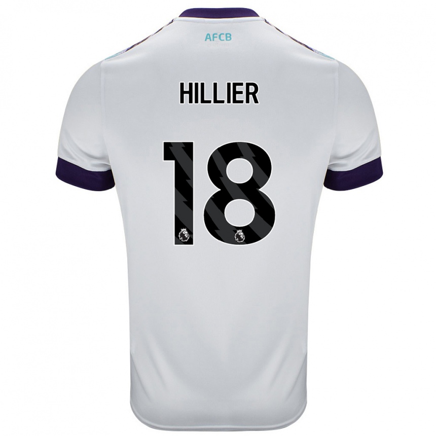 גברים כדורגל Gemma Hillier #18 לבן ירוק סגול הרחק ג'רזי 2024/25
