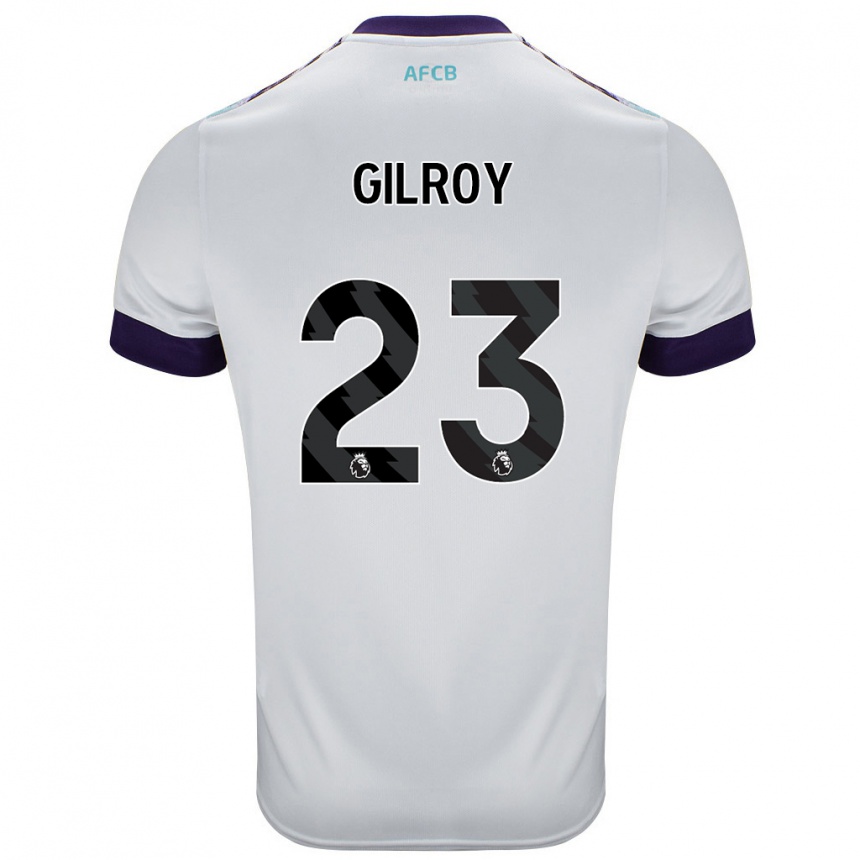 גברים כדורגל Chloe Gilroy #23 לבן ירוק סגול הרחק ג'רזי 2024/25