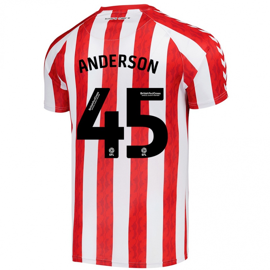 נשים כדורגל Joe Anderson #45 אדום לבן ג'רזי ביתית 2024/25