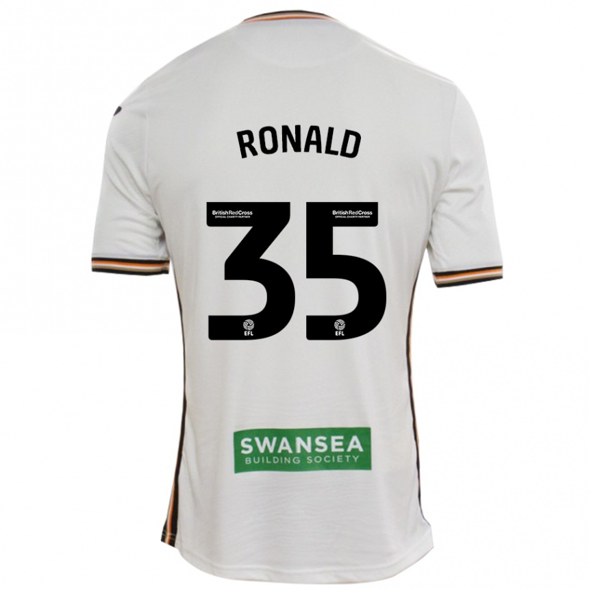 נשים כדורגל Ronald #35 לָבָן ג'רזי ביתית 2024/25
