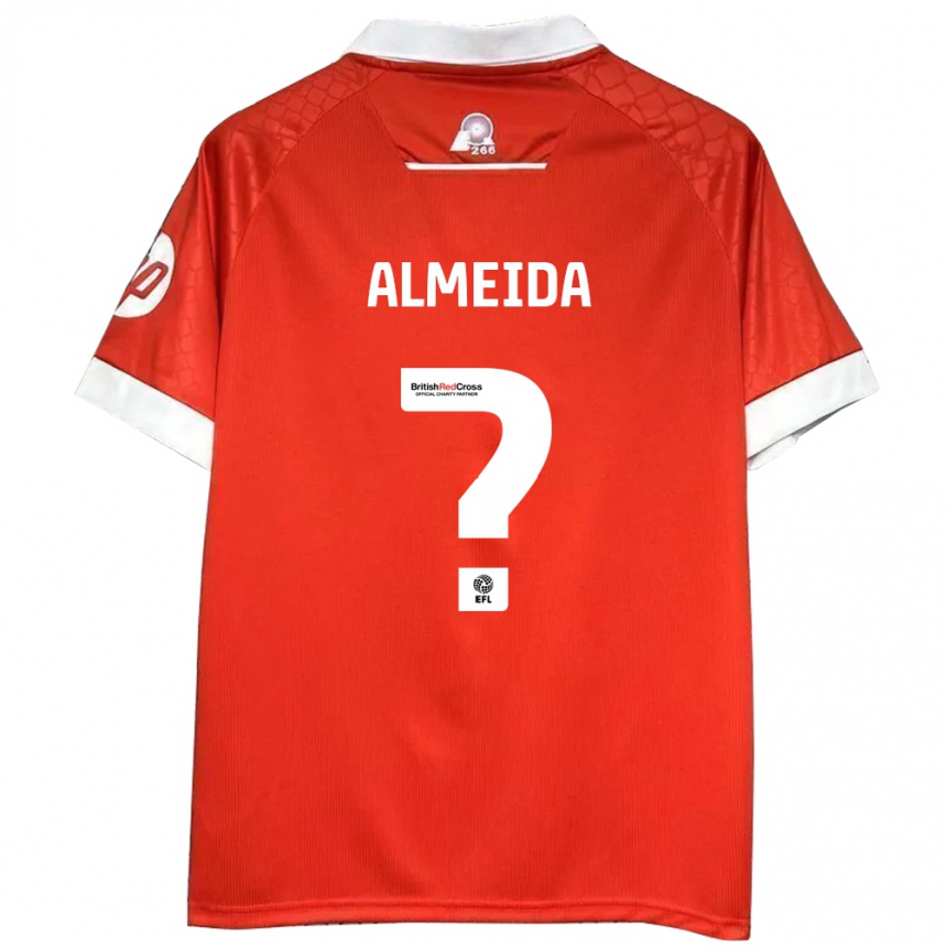 נשים כדורגל Daymeon Almeida #0 אדום לבן ג'רזי ביתית 2024/25