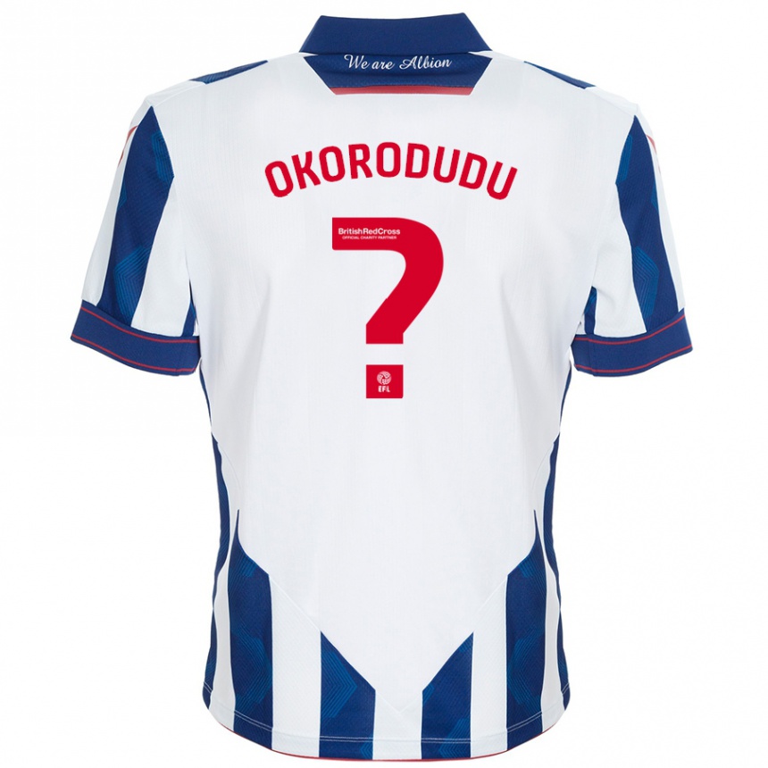 נשים כדורגל Adam Okorodudu #0 לבן כחול כהה ג'רזי ביתית 2024/25