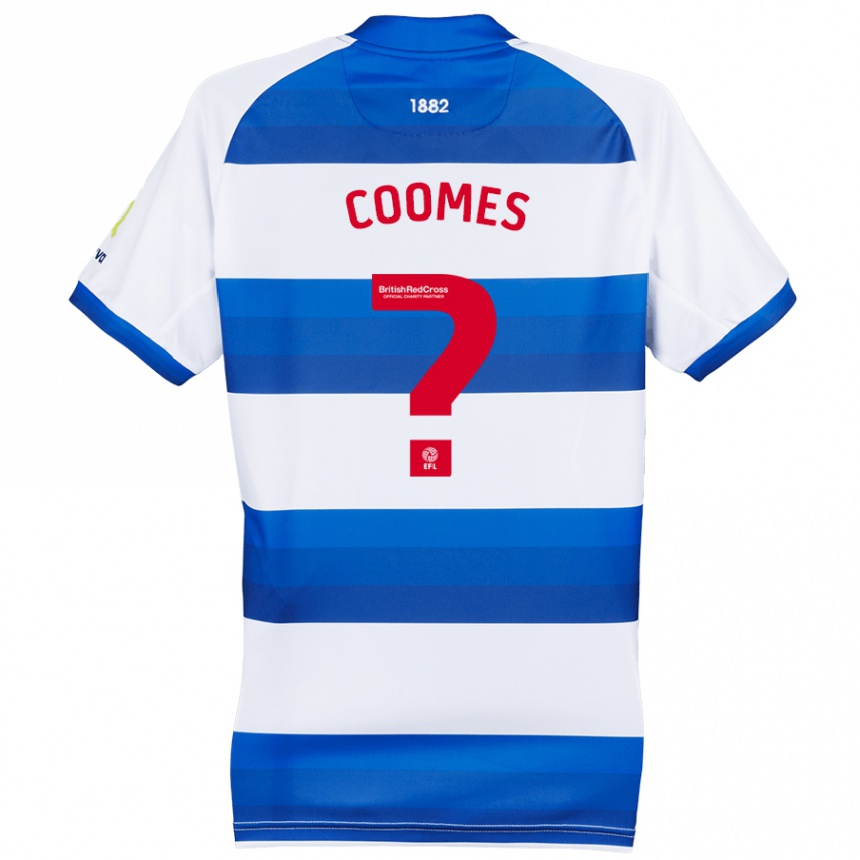 נשים כדורגל Jake Coomes #0 לבן כחול ג'רזי ביתית 2024/25