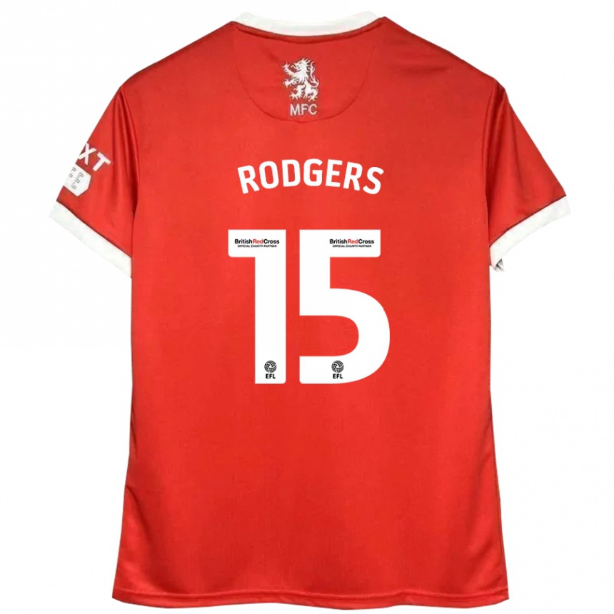 נשים כדורגל Amber Rodgers #15 אדום לבן ג'רזי ביתית 2024/25