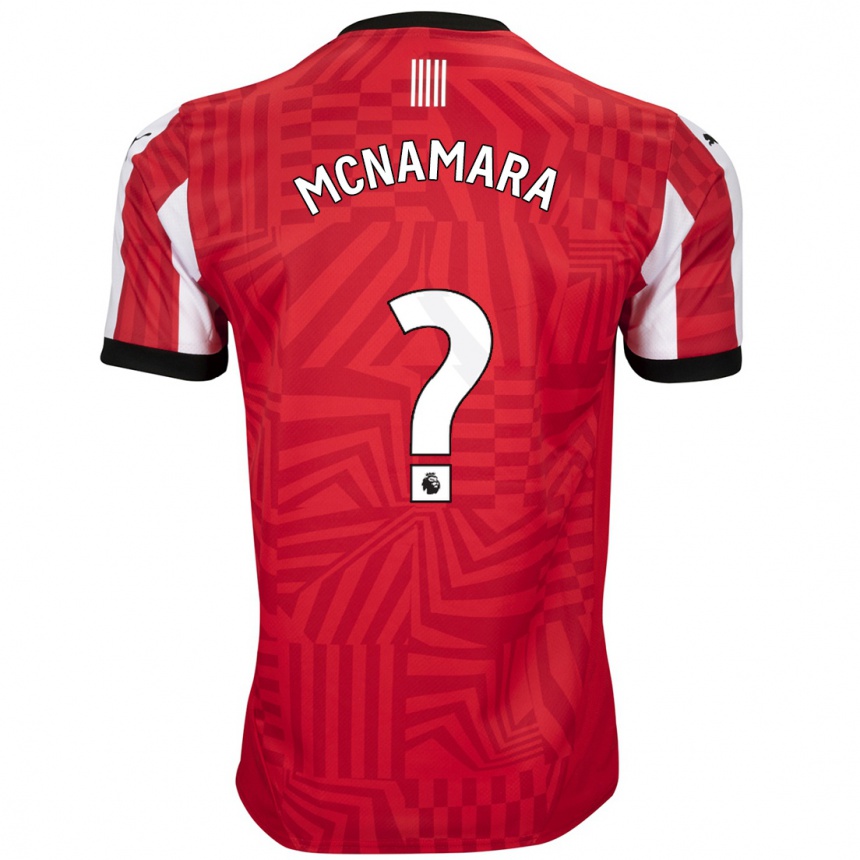 נשים כדורגל Josh Mcnamara #0 אדום לבן ג'רזי ביתית 2024/25