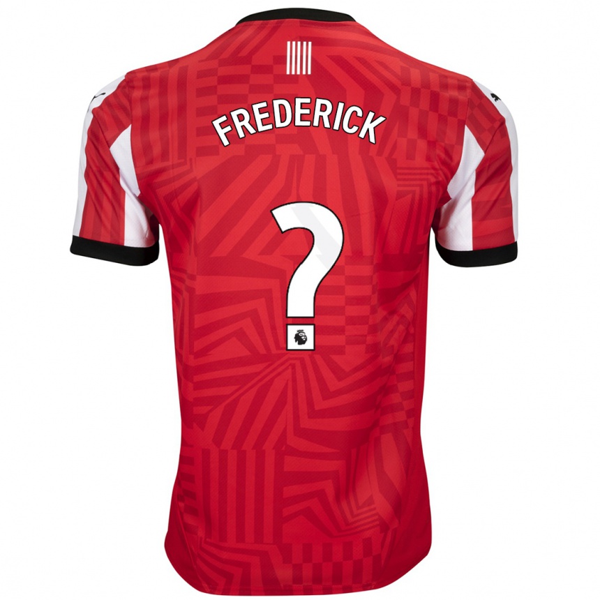 נשים כדורגל Cameron Frederick #0 אדום לבן ג'רזי ביתית 2024/25