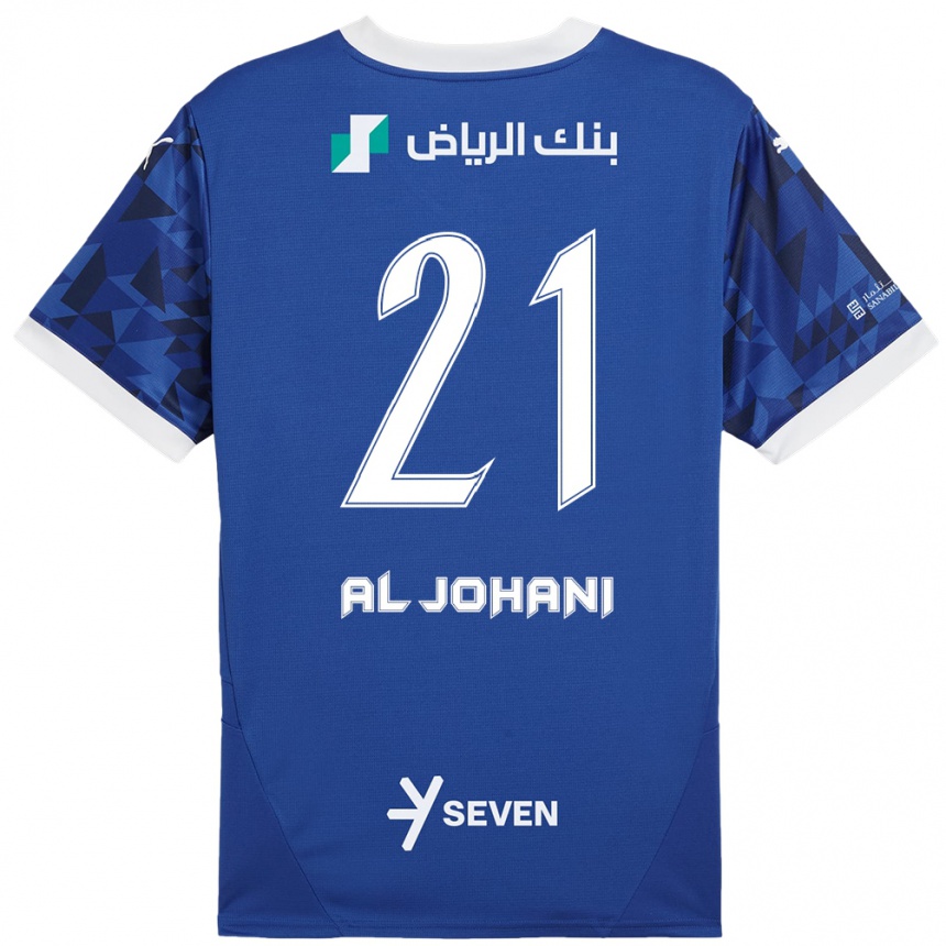 נשים כדורגל Joury Al-Johani #21 כחול כהה לבן ג'רזי ביתית 2024/25