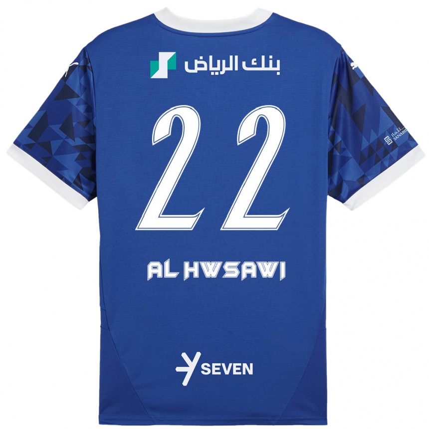 נשים כדורגל Shorouq Al-Hwsawi #22 כחול כהה לבן ג'רזי ביתית 2024/25