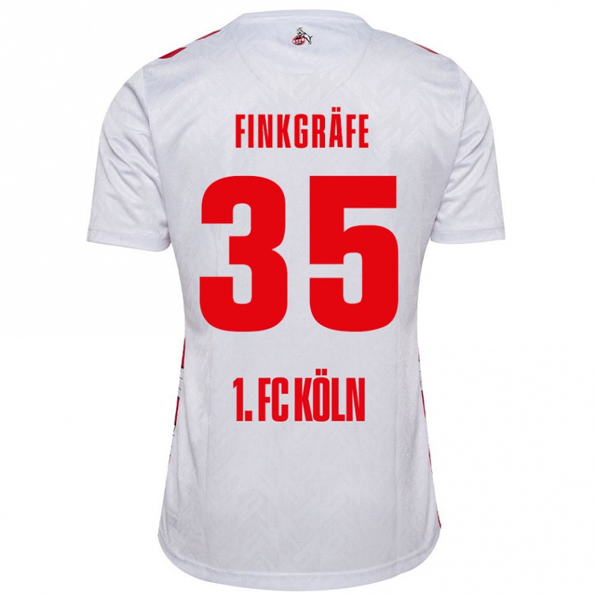 נשים כדורגל Max Finkgräfe #35 לבן אדום ג'רזי ביתית 2024/25