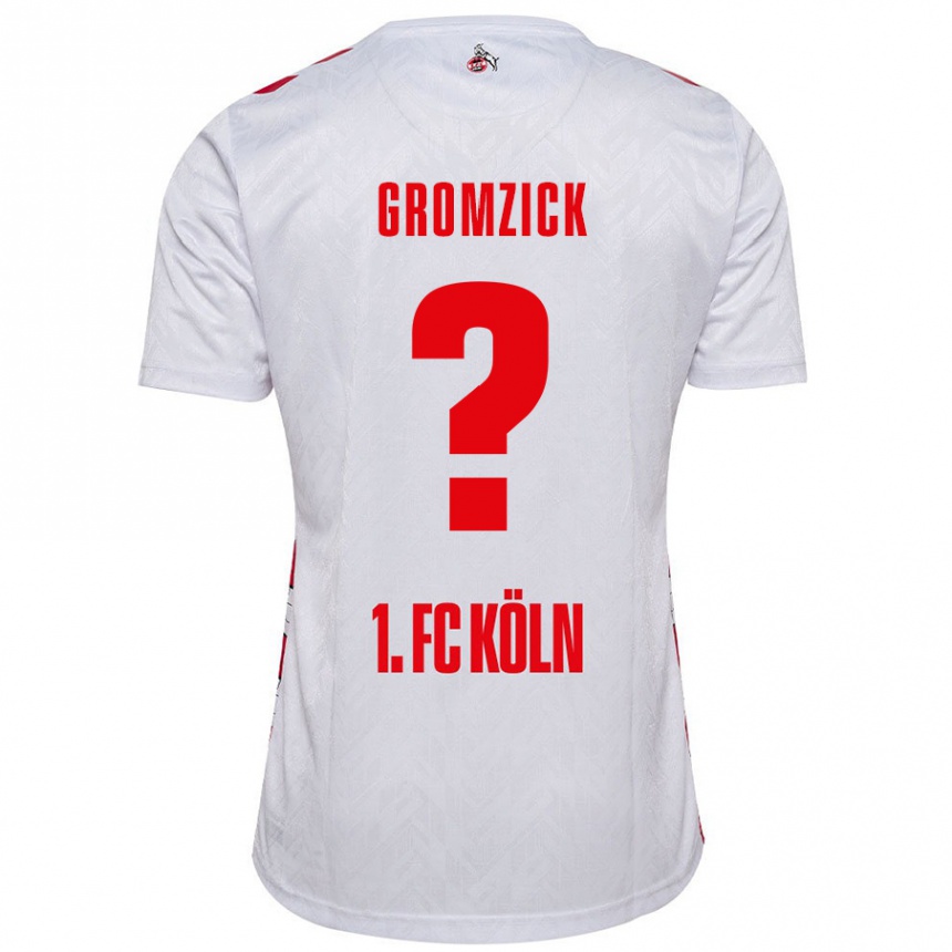 נשים כדורגל Finn Gromzick #0 לבן אדום ג'רזי ביתית 2024/25