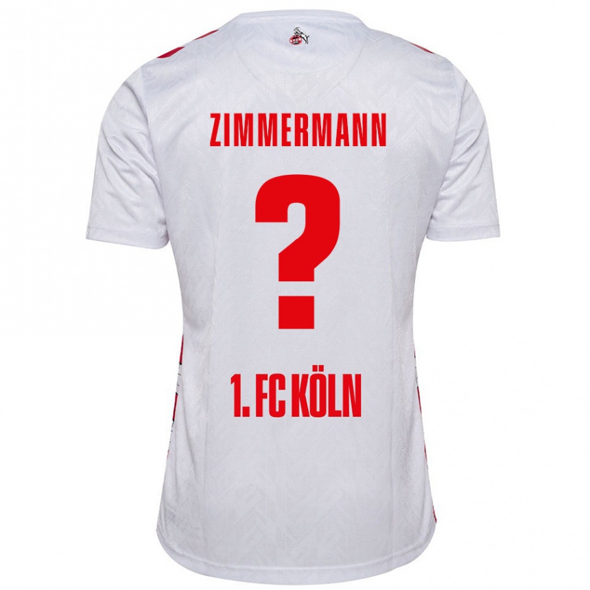 נשים כדורגל Nick Zimmermann #0 לבן אדום ג'רזי ביתית 2024/25