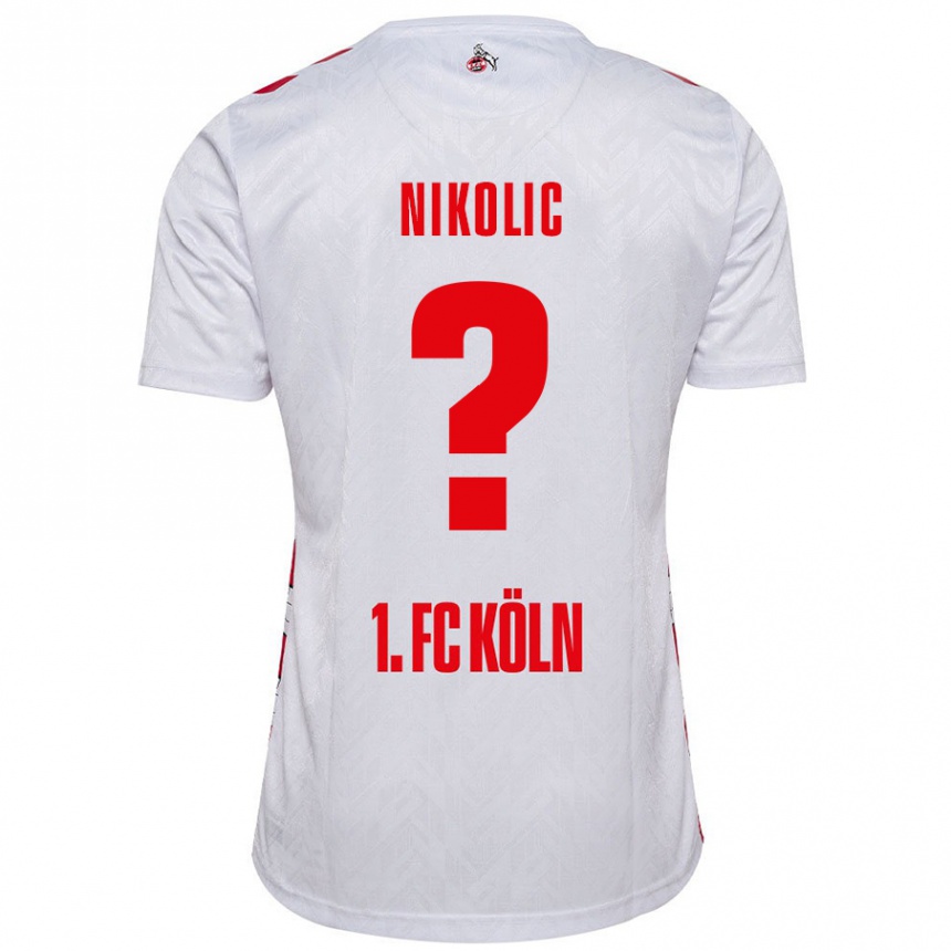 נשים כדורגל Milan Nikolic #0 לבן אדום ג'רזי ביתית 2024/25
