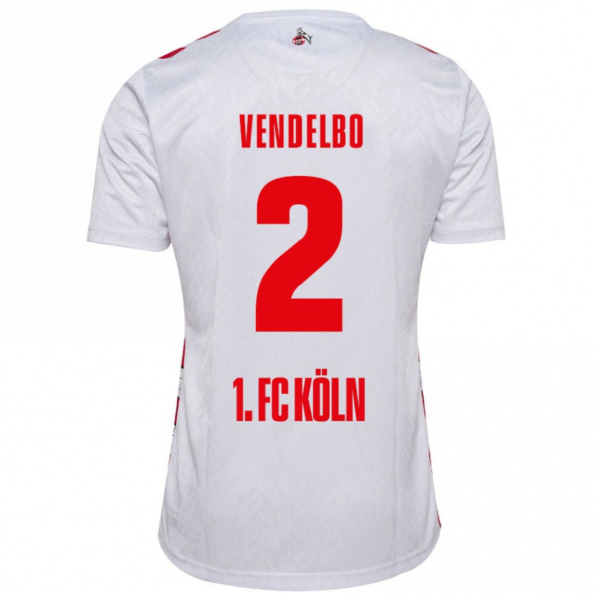 נשים כדורגל Sofie Vendelbo #2 לבן אדום ג'רזי ביתית 2024/25