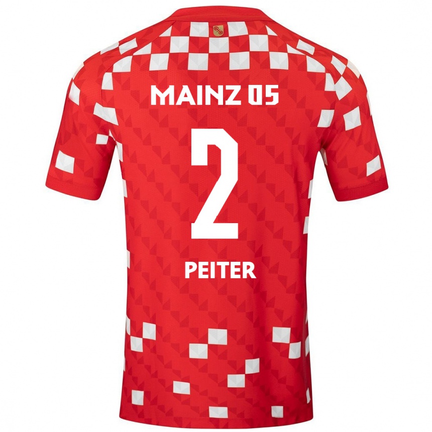 נשים כדורגל Chiara Peiter #2 לבן אדום ג'רזי ביתית 2024/25