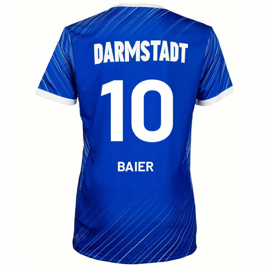 נשים כדורגל Nico Baier #10 כחול לבן ג'רזי ביתית 2024/25