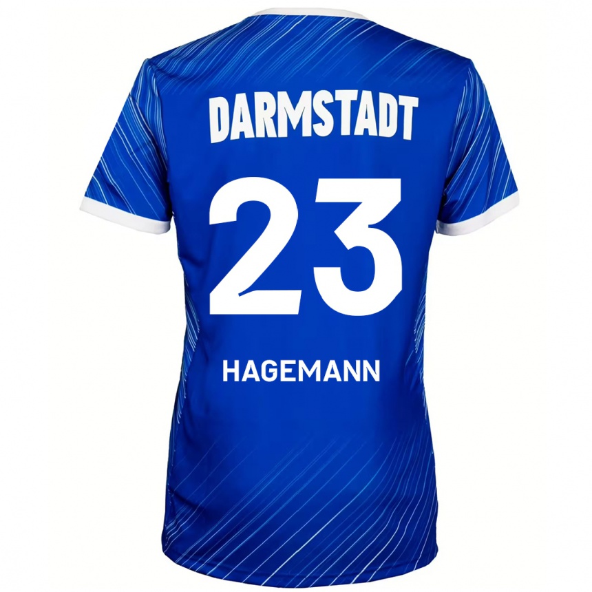 נשים כדורגל Emil Hagemann #23 כחול לבן ג'רזי ביתית 2024/25