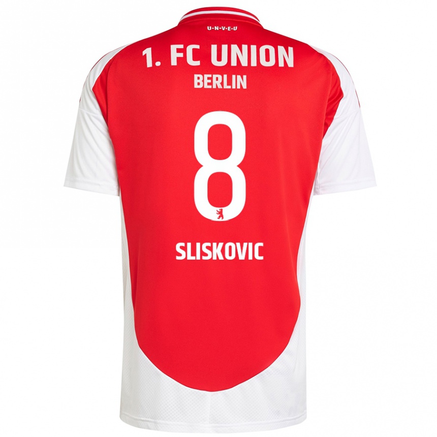 נשים כדורגל Duje Sliskovic #8 אדום לבן ג'רזי ביתית 2024/25