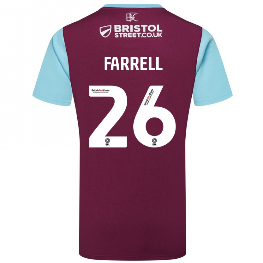 נשים כדורגל Lucy Farrell #26 כחול שמיים בורדו ג'רזי ביתית 2024/25